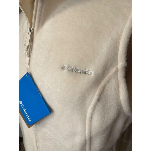 Columbia NEW Benton Springs Fleece Vest Cream Full Zip Zipper Pockets Size Large - Picture 4 of 9